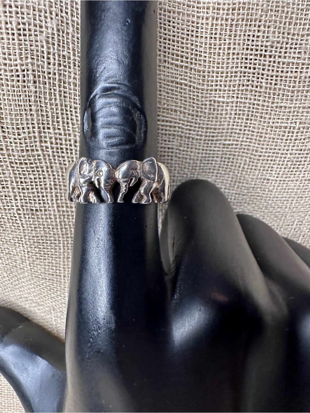 Sterling Silver Elephant Band Ring .925